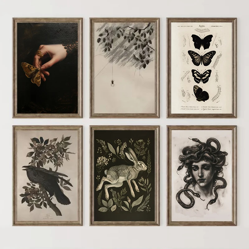 Victory Home Decor - Vintage Dark Victorian Gothic Woodland Moth