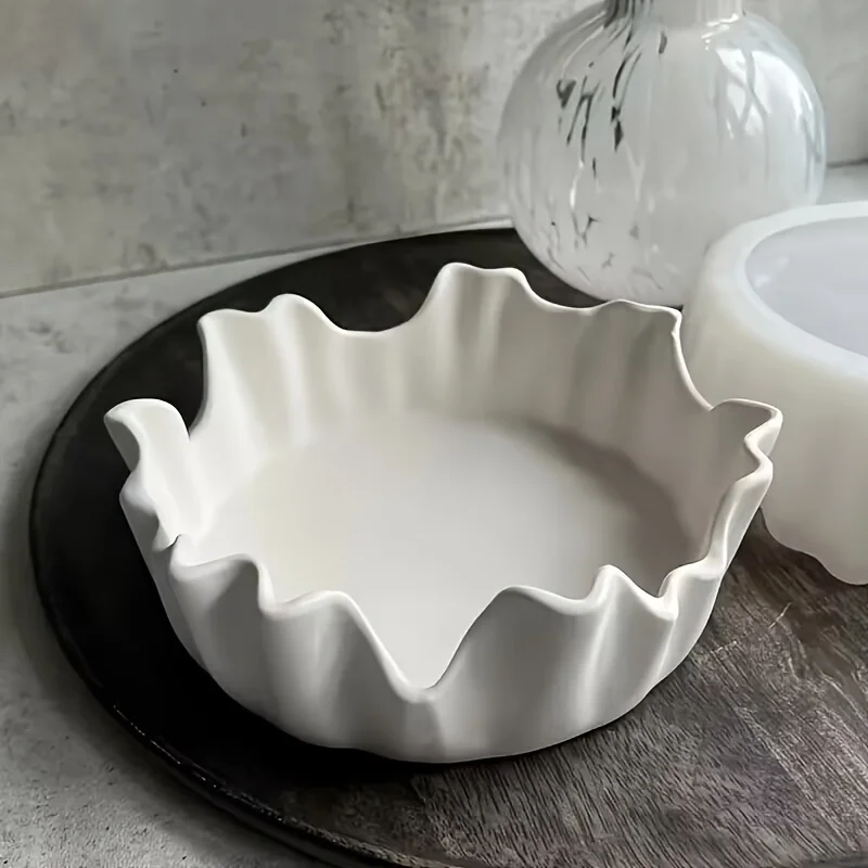 Home Decor White - Onregelmatige opbergbak siliconen mal gips kandelaar