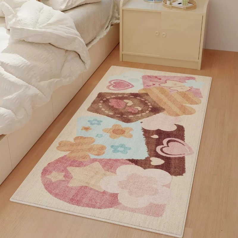 Home Decor Dopamine - VIKAMA Dopamine-tapijt voor meisjeskamer, zacht, antislip,