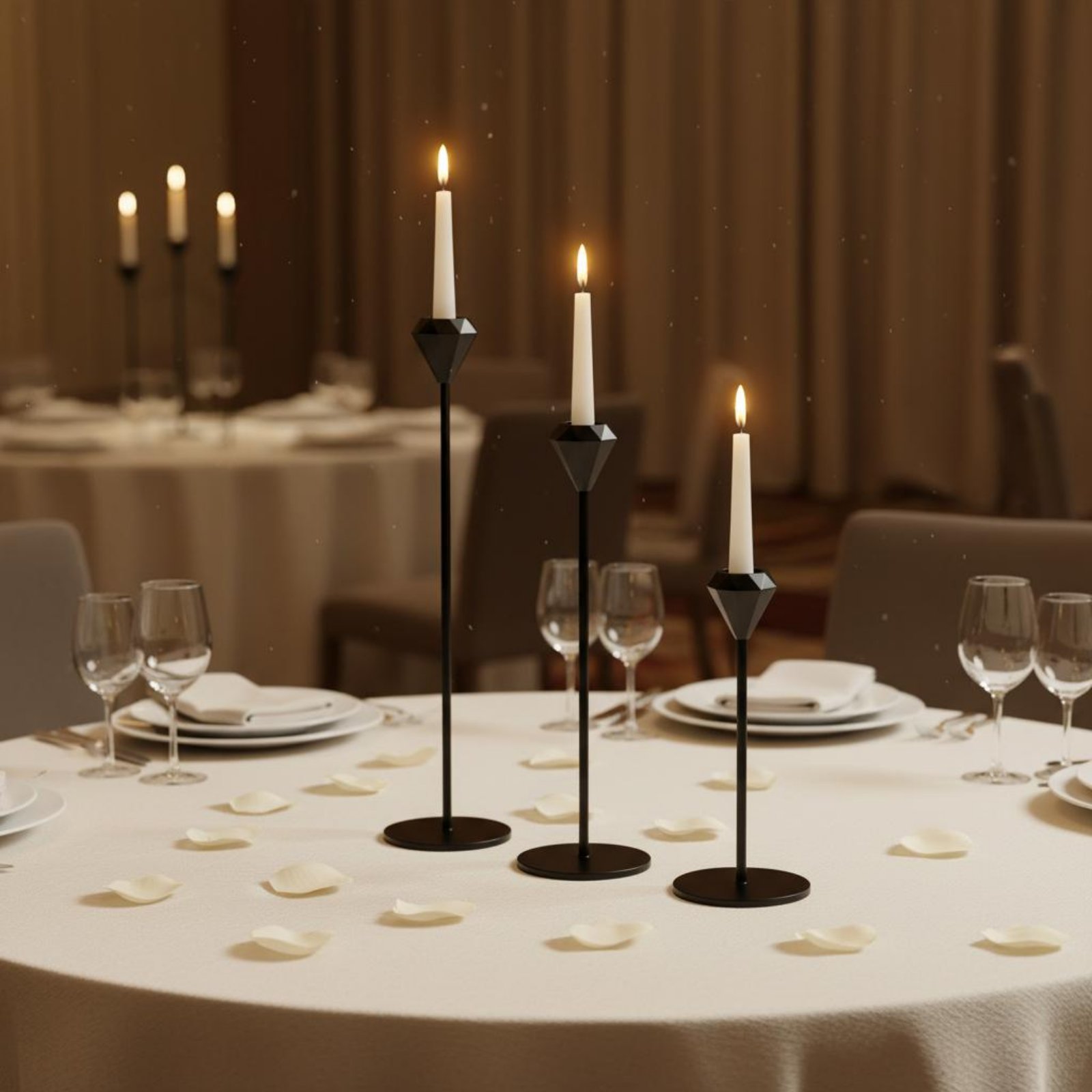 Home Decor Luxury - 3-delige kristallen kandelaarset, elegante luxe moderne