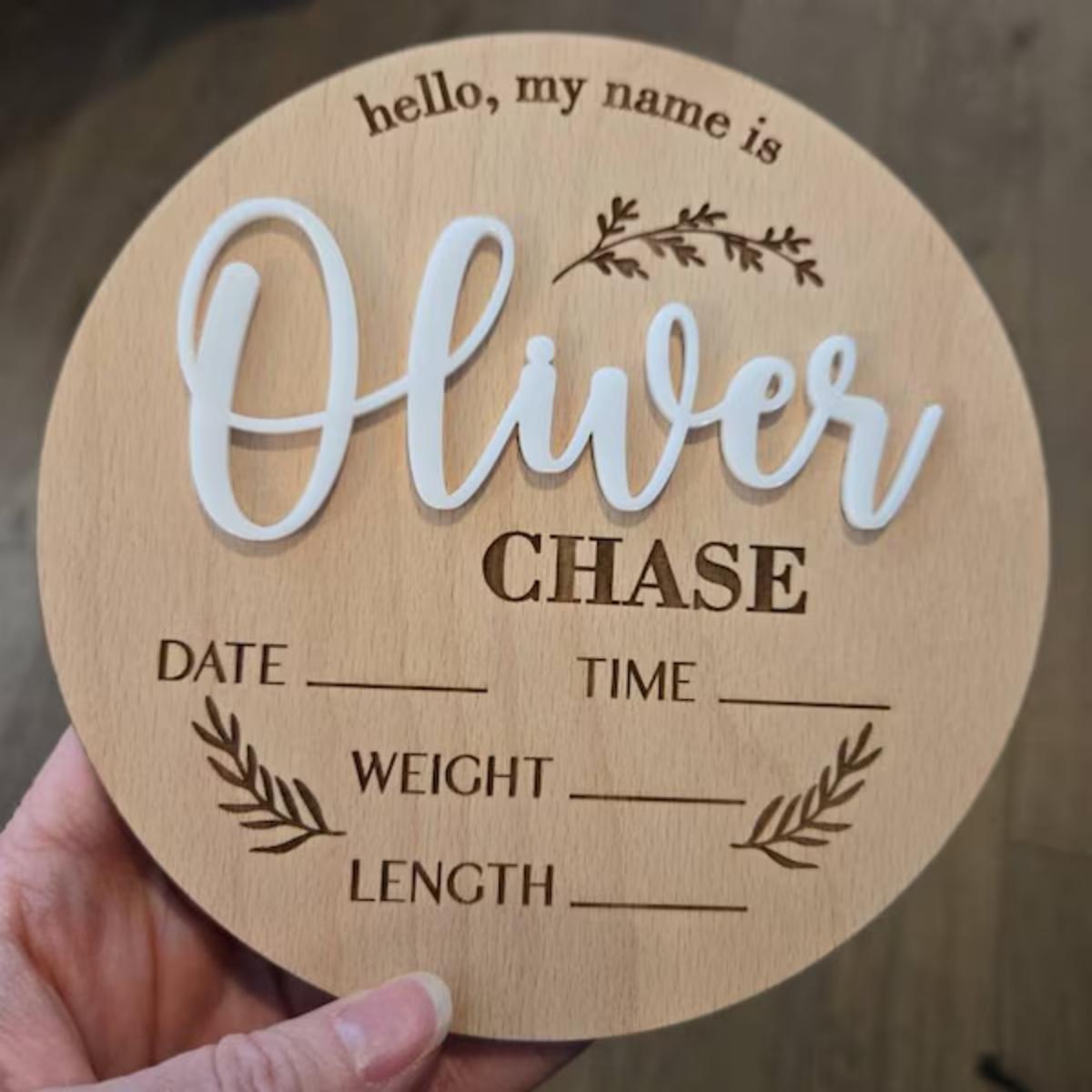 Home Decor Inspo - 1Pc Aangepaste Baby Aankondiging Teken Houten