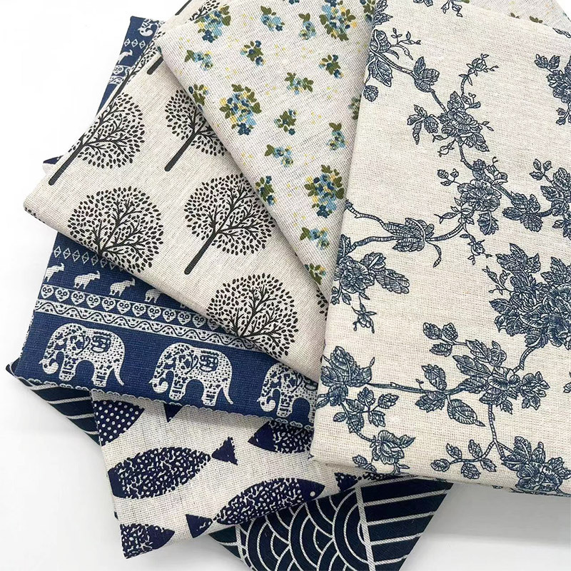 Home Decor Inspo - Retro Boho Bloemrijk Katoen-Linnenmix Stof, Zachte