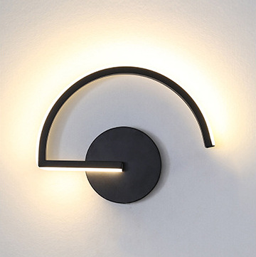 Home Decor White - Moderne Scandinavische LED-wandlamp, minimalistische zwarte geometrische