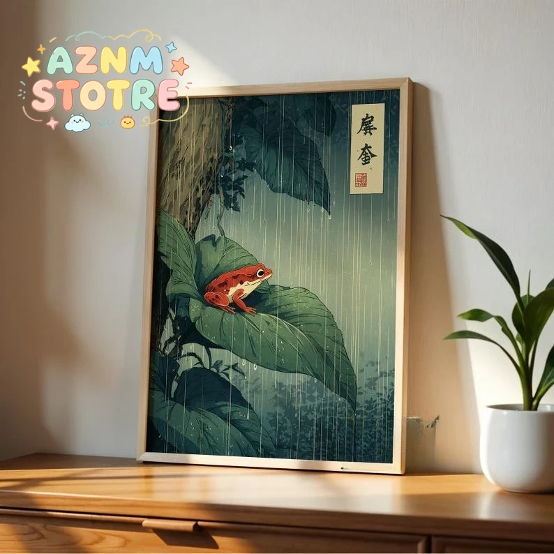 Abstract Oil Painting - 1 stuk Japanse kikker canvas wandkunst,