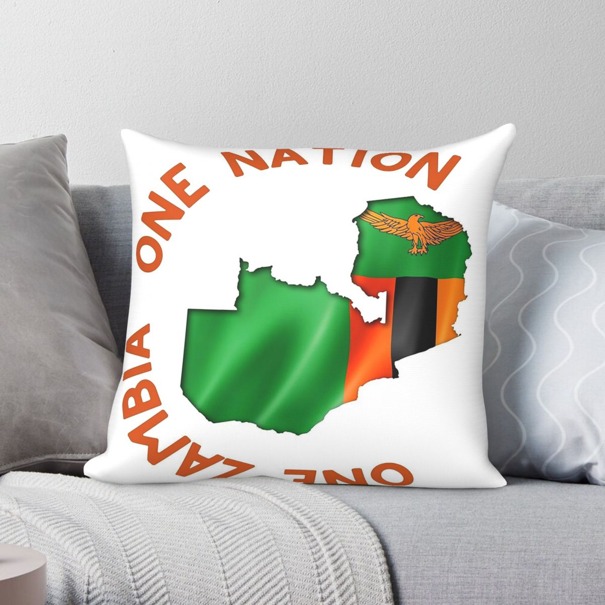Home Decor Zambia - One Zambia One Nation vierkante kussensloop