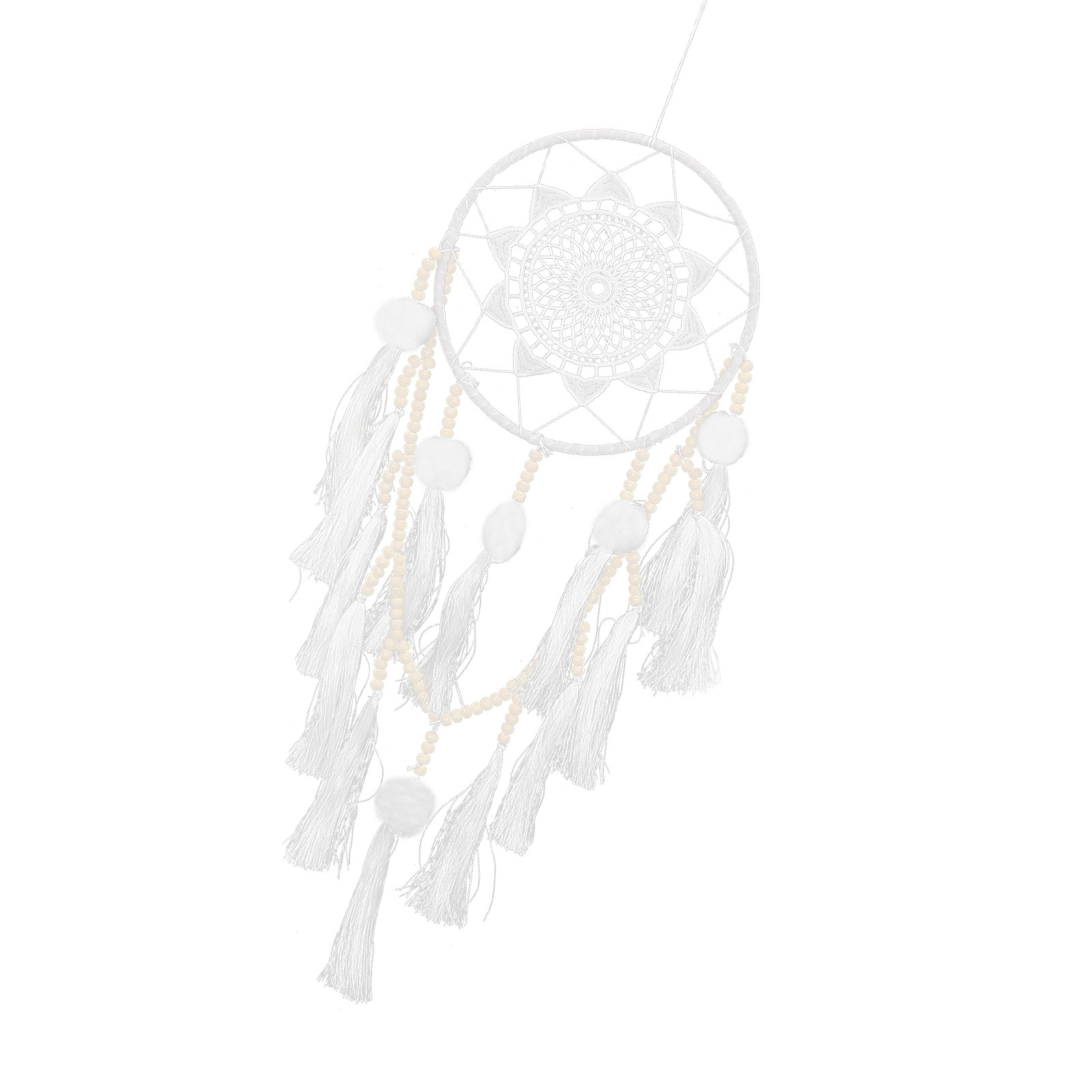 Macrame Wall Hanging - Grote Witte Dromenvanger Boheemse Wanddecoratie Macramé