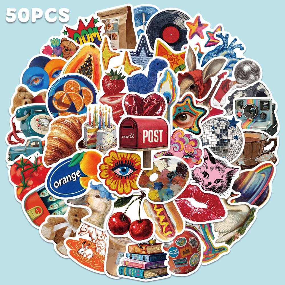 Home Decor Magazine - 50 stks Vintage Y2K Sticker Mode