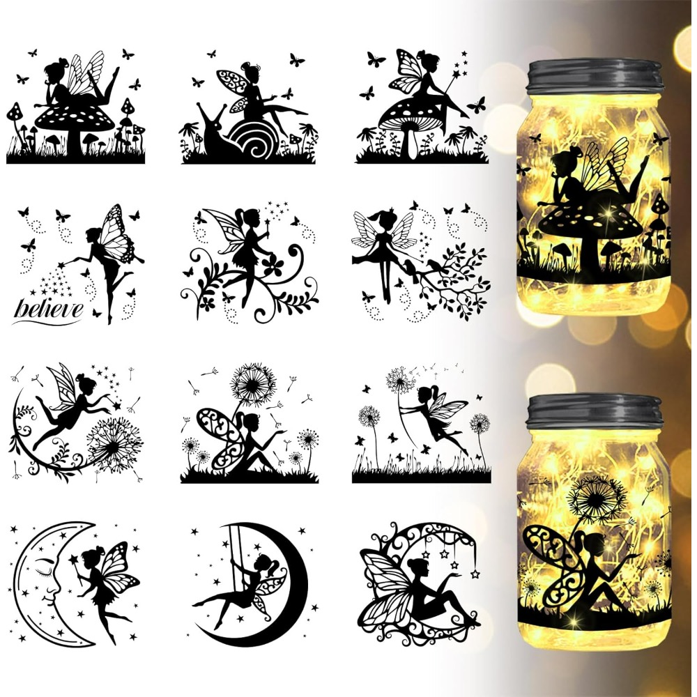 Home Decor Wallpaper - Elf Silhouet Pot Uitsparingen Papieren Raam