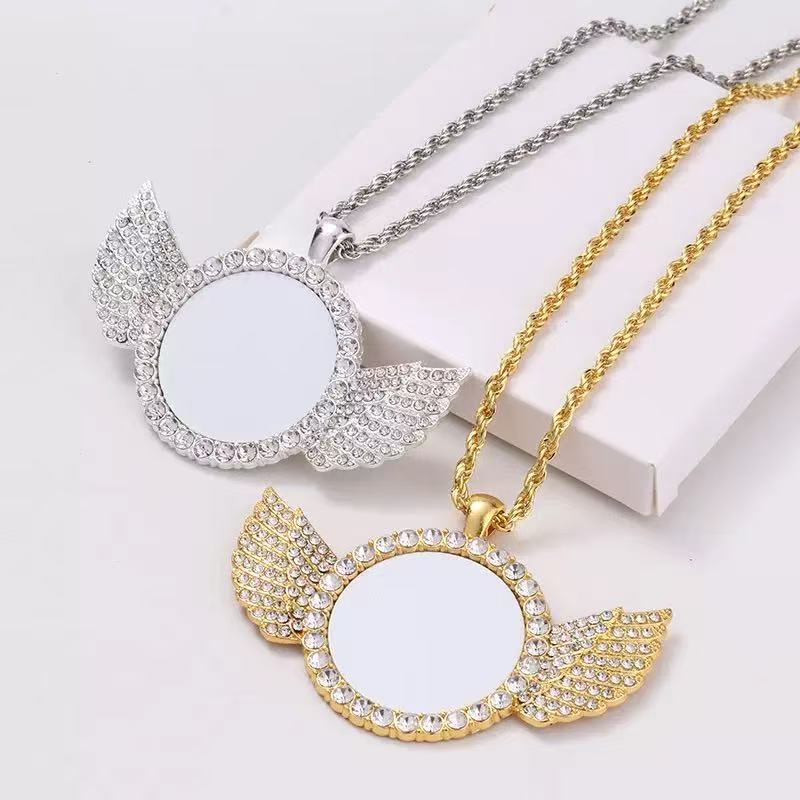 Home Decor Inspo - Gepersonaliseerde volledige set kettingen, afdrukbare engelenvleugelketting,