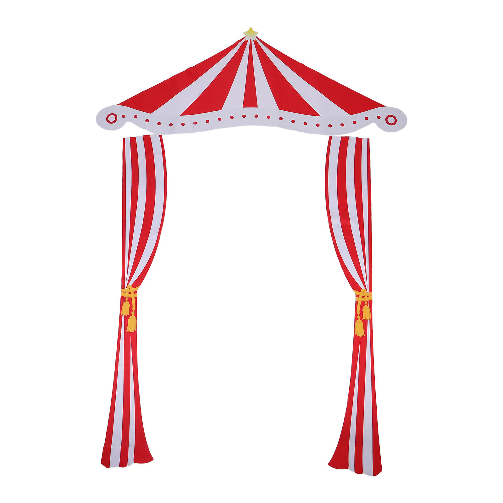 Home Decor White - Carnaval Themadecoratie Rood-Wit Gestreept Gordijn Circus