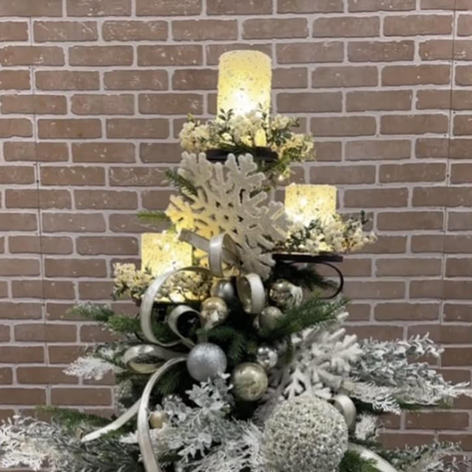 Home Decor Tree - Metaal Zwart Triple Tree Topper Kandelaar