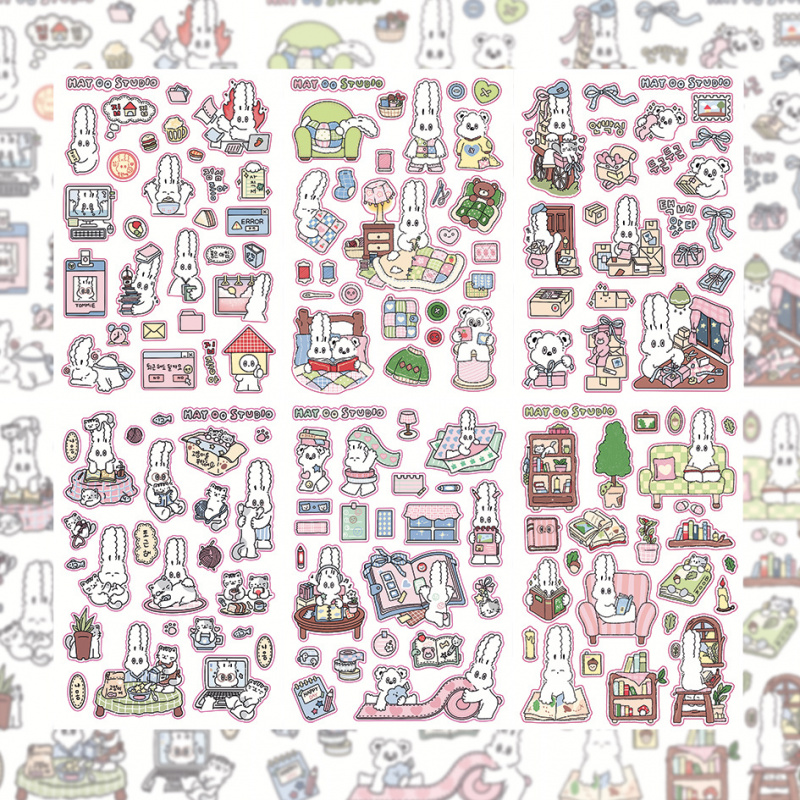 Home Decor Magazine - Koreaanse schattige kawaii cartoon konijn stickers