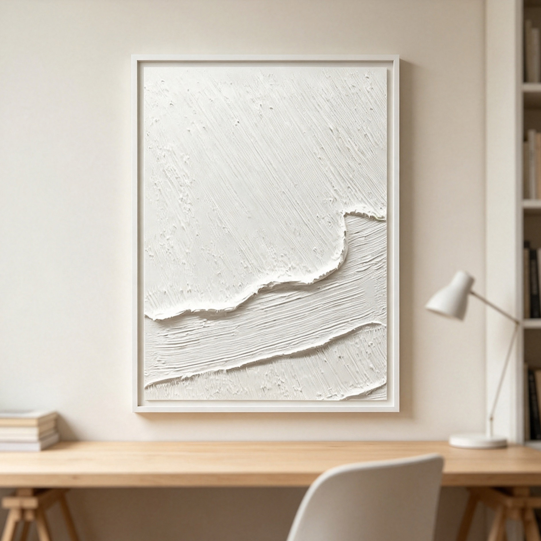 Met de hand geschilderd wit 3D - Abstract Oil Painting recensie en prijs
