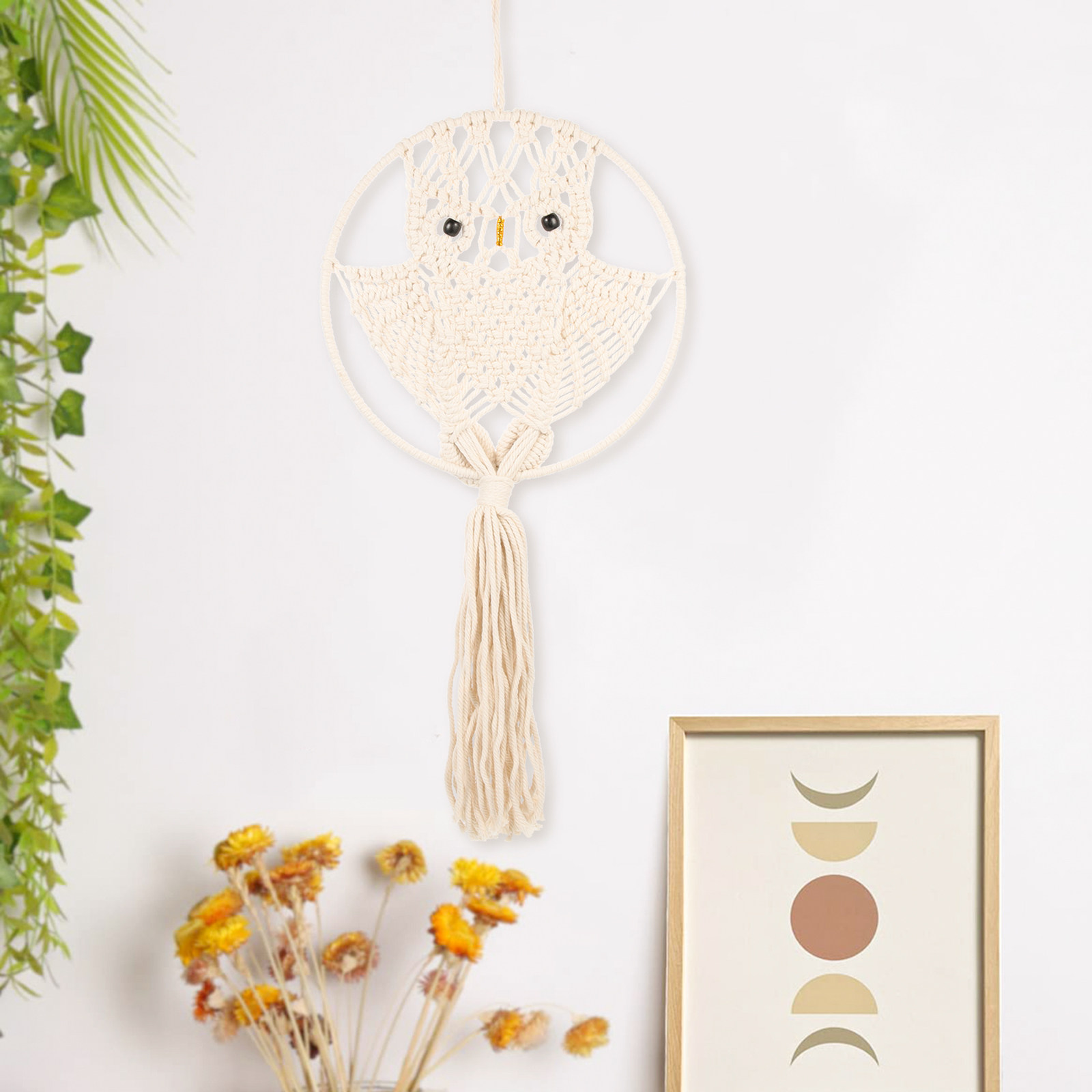 Uil Macrame H Geweven Kwastje  - Macrame Wall Hanging recensie en prijs