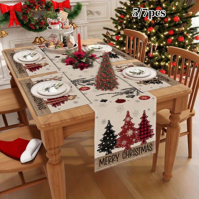 Amerikaanse landelijke kerstta - Linen Table Runner recensie en prijs