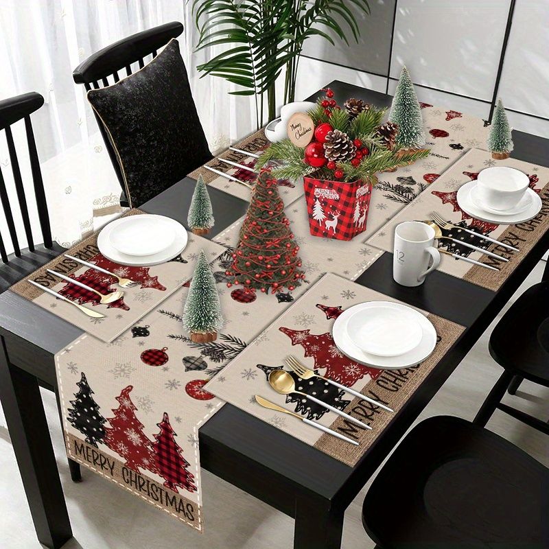 Amerikaanse landelijke kerstta - Linen Table Runner recensie en prijs