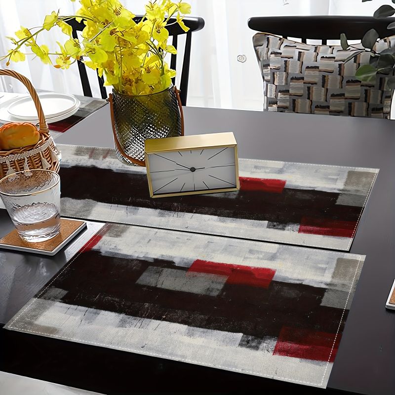 Moderne kunst contrasterende a - Linen Table Runner recensie en prijs