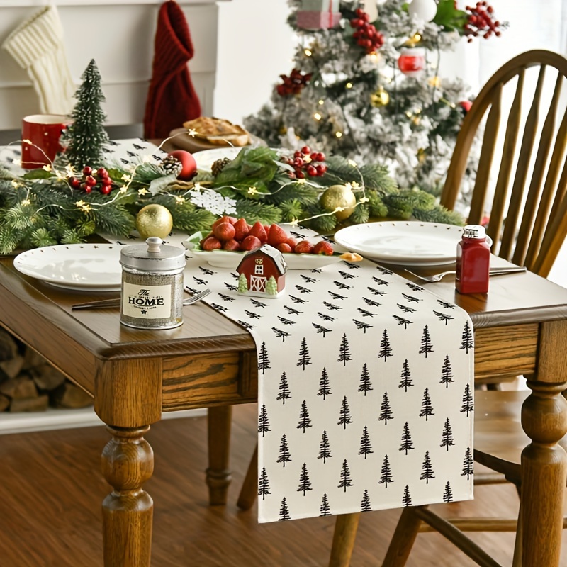 Eenvoudige kerstboom tafellope - Linen Table Runner recensie en prijs