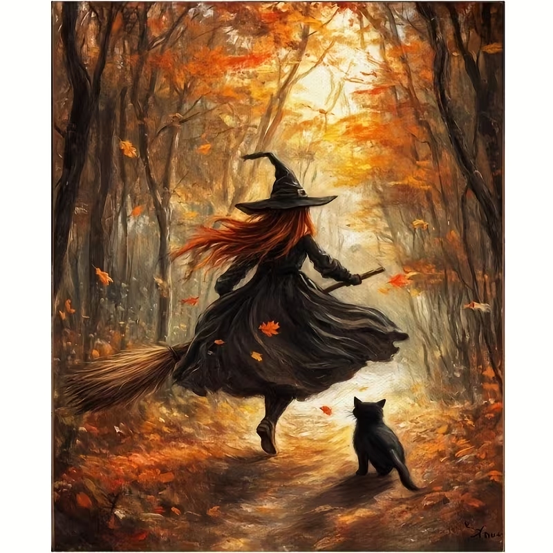 Retro Halloween Herfst Heks Op - Home Decor Foto recensie en prijs