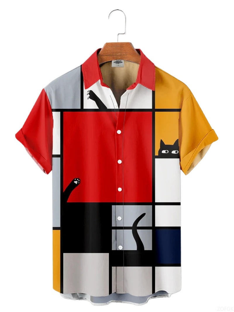 Mannen shirts 3D geometrische  - Abstract Oil Painting recensie en prijs