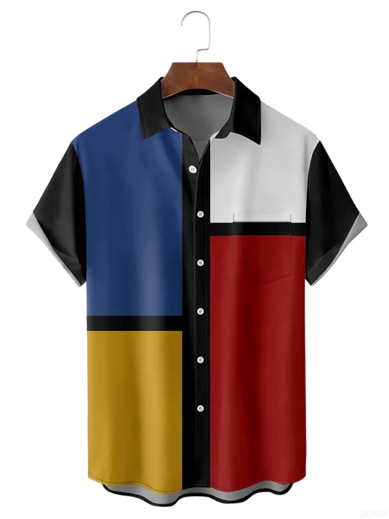 Mannen shirts 3D geometrische  - Abstract Oil Painting recensie en prijs