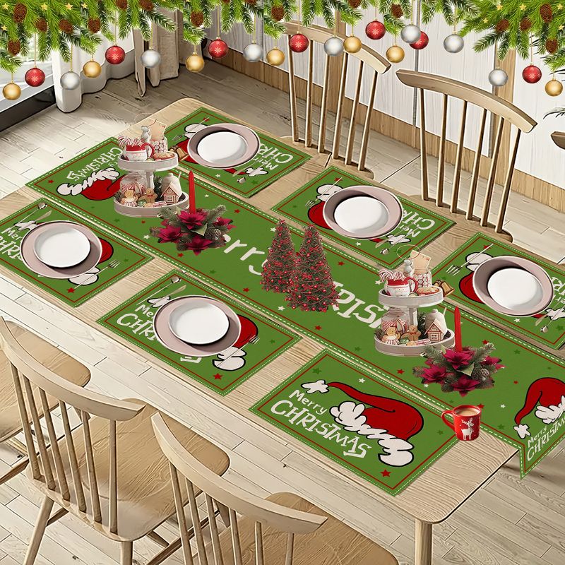 VIKAMA Leuke cartoon kersttafe - Linen Table Runner recensie en prijs